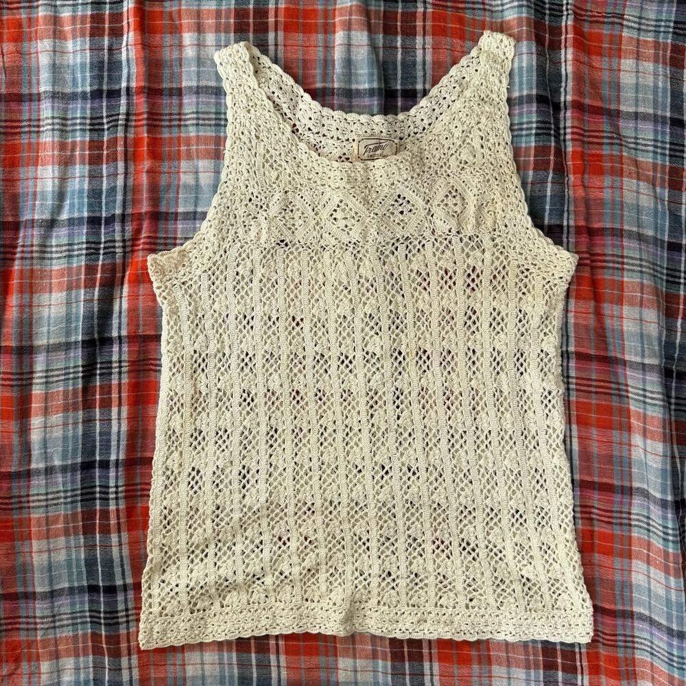 Tramo Switzerland XS Ecru Crochet Tank‎ Top CLEAN